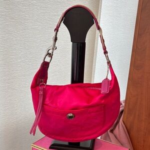 Vintage Y2K Coach satin  Pink Shoulder Bag purse